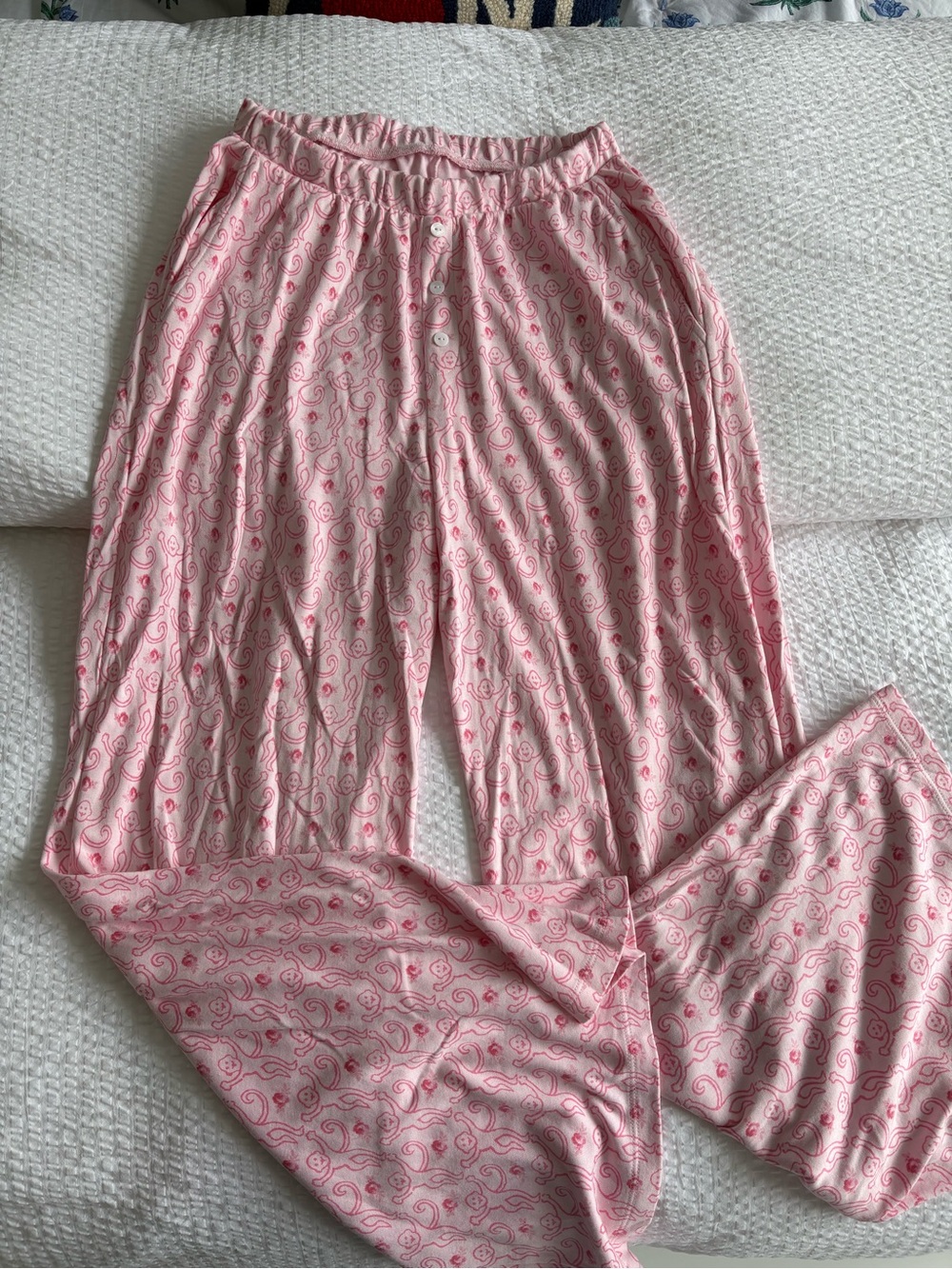 Roller Rabbit Pink Monkey Print Pajama/lounge Pants